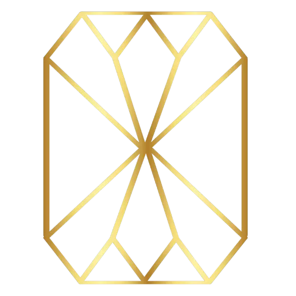 Iconoc de diamante dorado del logo de la esmeralda